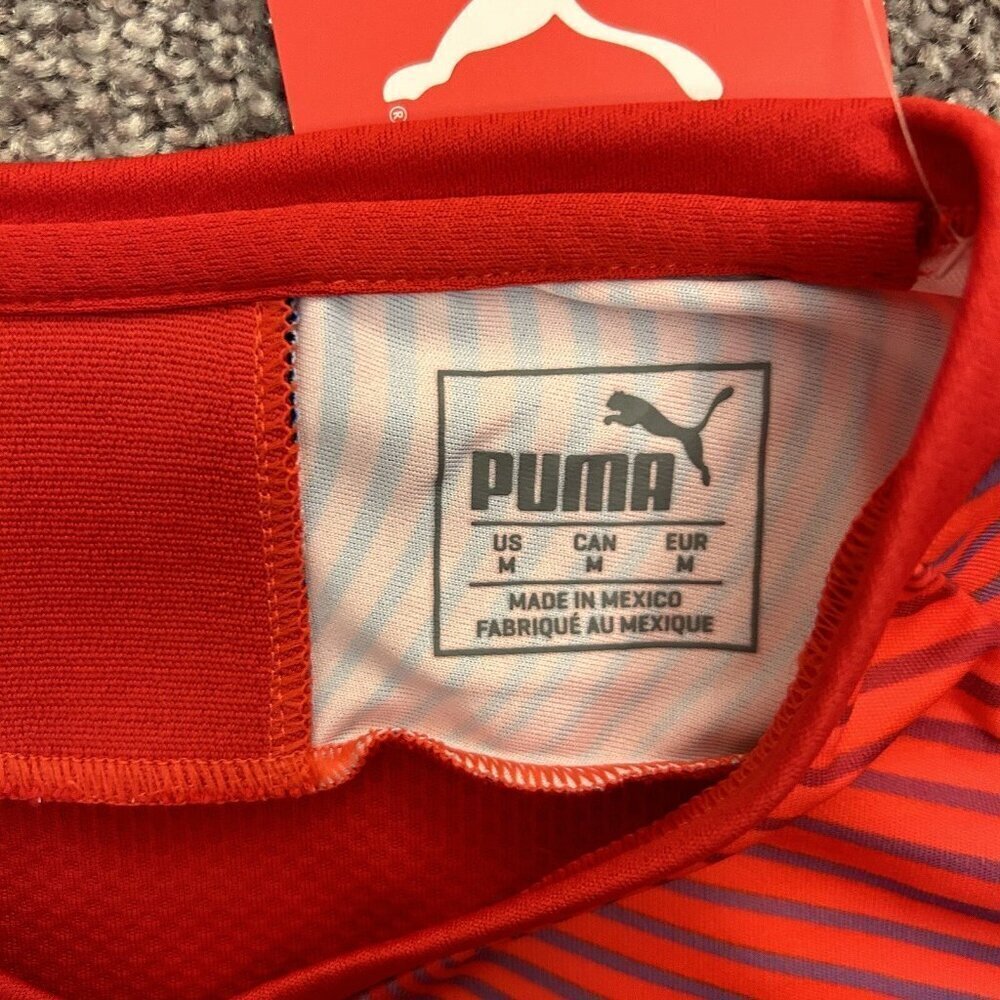 Puma CUP Soccer Jersey Top Women's Red White V-Neck Size M - Medium - NWT $40 - Picture 10 of 14